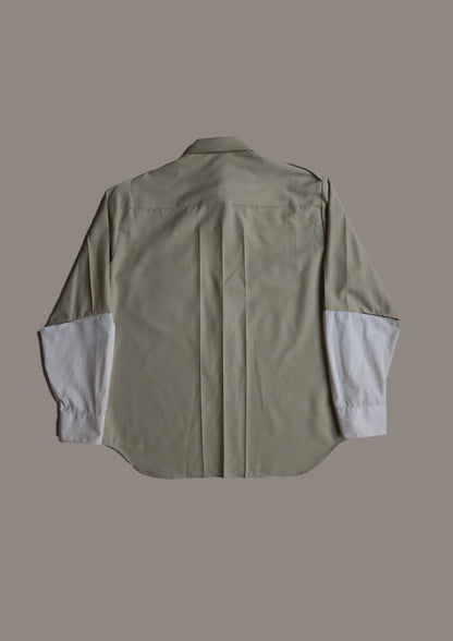 MILITARY SHIRT SABLE ET BLANC