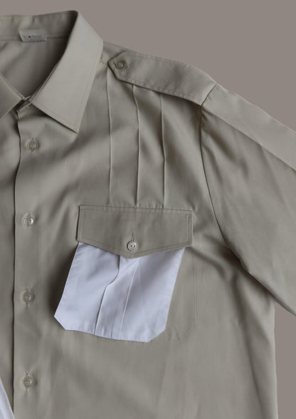 MILITARY SHIRT SABLE ET BLANC