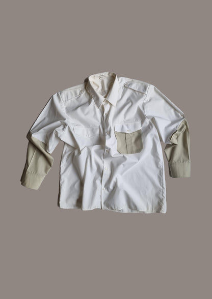 MILITARY SHIRT BLANC ET BEIGE