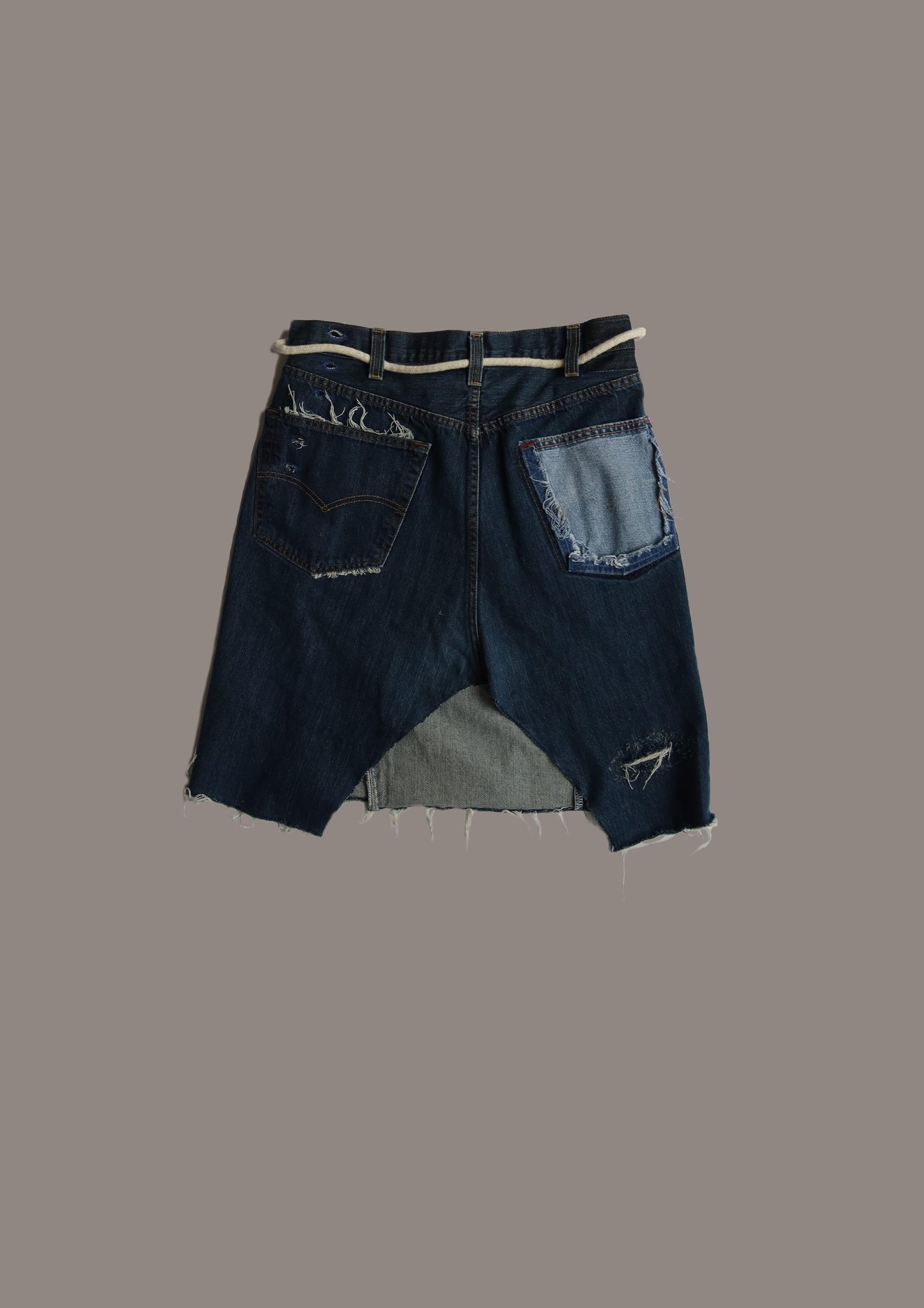 MIXED SKURT JEANS DEMIN BLEU MARINE