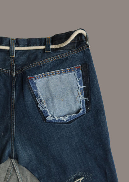 MIXED SKURT JEANS DEMIN BLEU MARINE