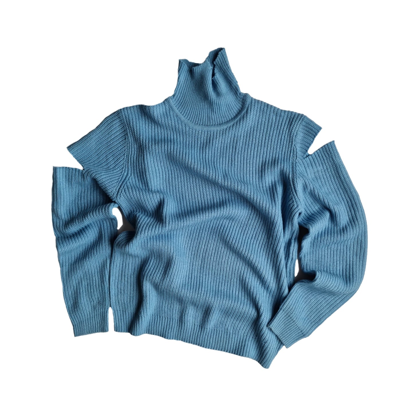 COL ROULE LS SCARE BLEU PASTEL