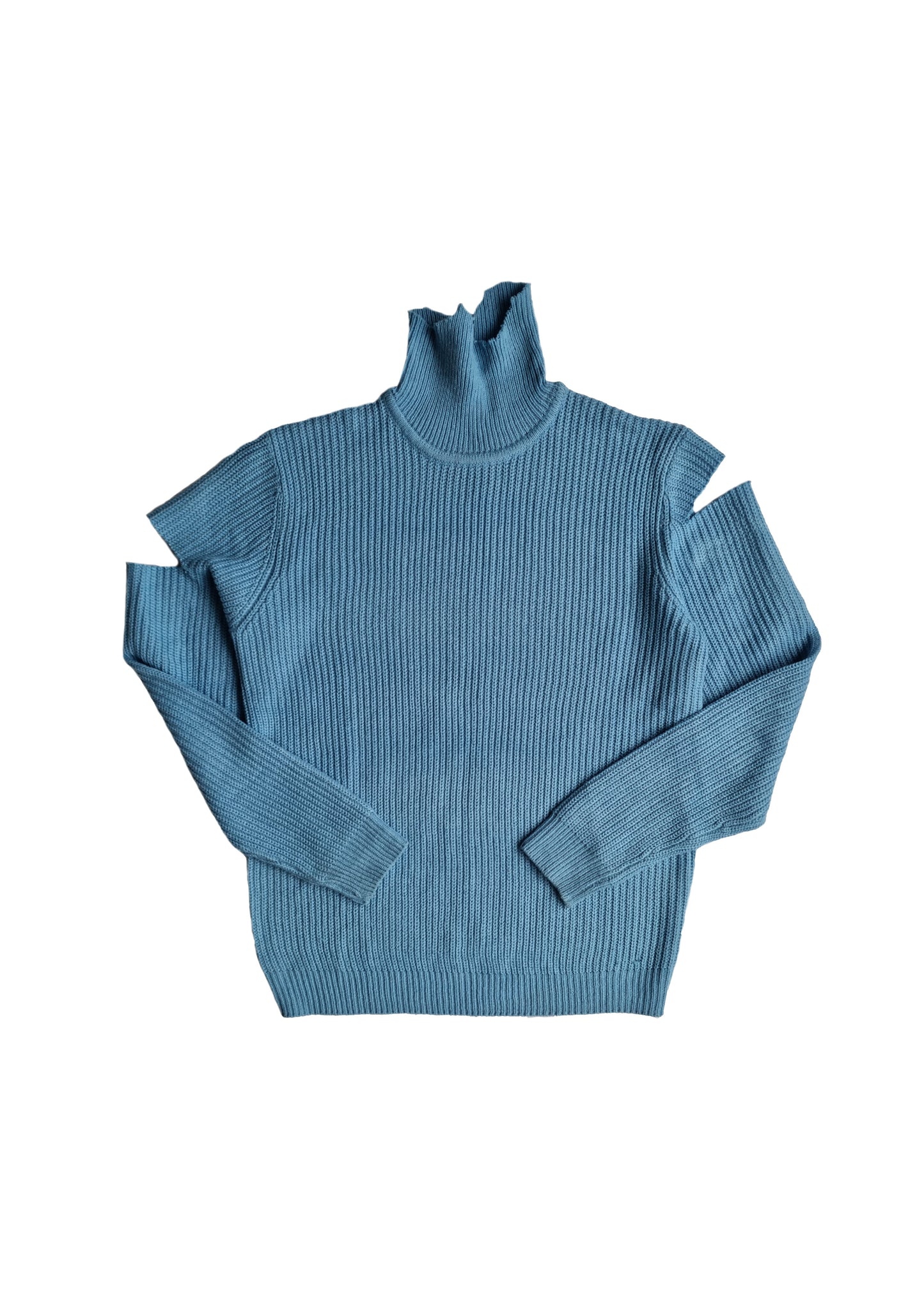 COL ROULE LS SCARE BLEU PASTEL